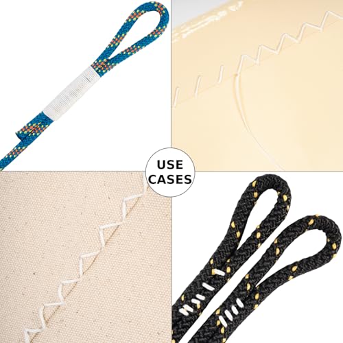 VEAPILS Sail Repair Kit with Waxed Twine, Needle & White Twist - Thick 110yd