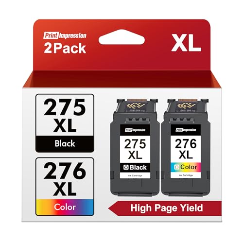 PG-275XL/CL-276XL Ink Cartridge Combo Pack Replacement for Canon 275 and 276 Ink cartridges for Pixma TR4720 TS3522 TS3520 TS3720 TS3722 TS3500 TR4722 TR4723 TR4700 High Yield (2 Pack)