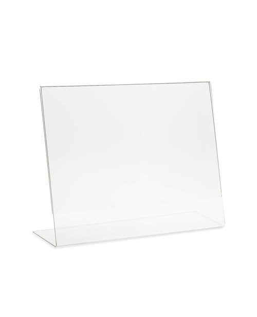 SOURCEONE.ORG Deluxe 17 Wide x 11 Tall Slant Back Clear Thick Acrylic Sign Holder - Brochure Holder (5 Pack)