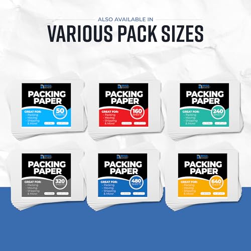 Bryco Goods Packing Paper Sheets for Moving 640 Sheets 27x17in Reusable Newsprint