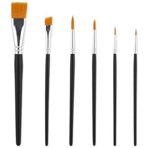 Face Paint Brush Set, 6 Pcs Professional Artist Brush for Body Face Painting Body Art Makeup Kit for Acrylic Painting Oil Gouache Watercolor Halloween Cosplay Party Makeup Kit