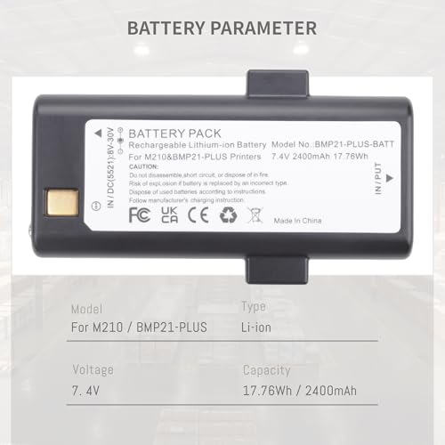 Rechargeable Battery for Brady M210 BMP21-LAB Portable Barcode Scanner