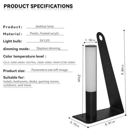 Table Lamp for Bedroom,Portable 3 Way Dimmable Desk Lamp 1800mah Rechargeable Small Lamp Led Touch Night Lamps for Night Stands, Living Room, Office&Baby Nursery