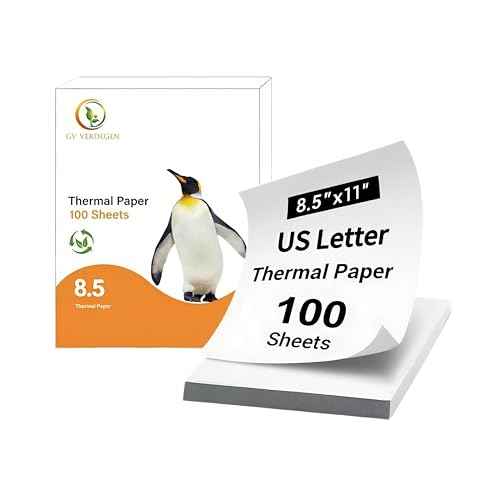 Thermal Printer Paper 8.5 x 11 Inch,Thermal Paper 8.5 x 11 Compatible with Portable Printer M08F-Letter, M832, M834, MT800,100 Sheets