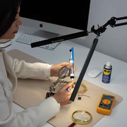 Double Head LED Desk Lamp, Ultra-Wide Coverage for 72" Workspaces, Eye-Caring, 360¡Æ Adjustable, Stepless Dimming, Remote Control, 10 Brightness Modes, 3 Color Temperatures, Energy Efficient