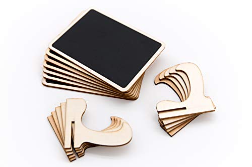 20 Pack Mini Wooden Chalkboards with Support Easels for Weddings & Events