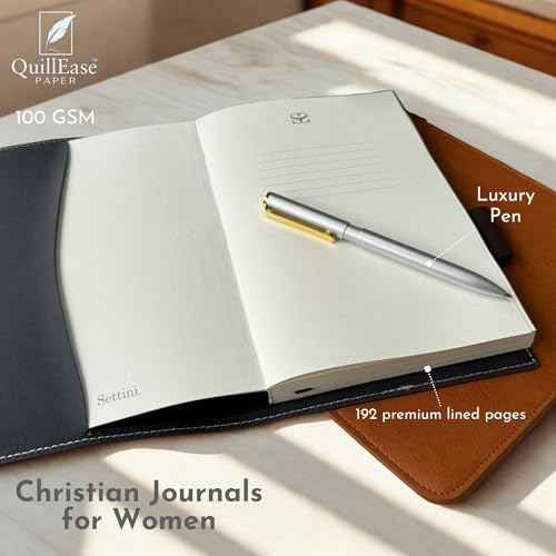 SETTINI¢ç Refillable Christian Journal - Be Still Pink Notebook with Premium Pen, A5 Lined Paper, 8.75 x 6 inches, 256 Pages of 100gsm, Beautiful Gift Box Included - Christmas Gifts