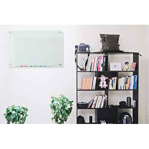 Audio-Visual Direct Frosted Glass Dry-Erase Board Set - 2' x 1.5' - Includes Hardware & Marker Tray (Non-Magnetic)