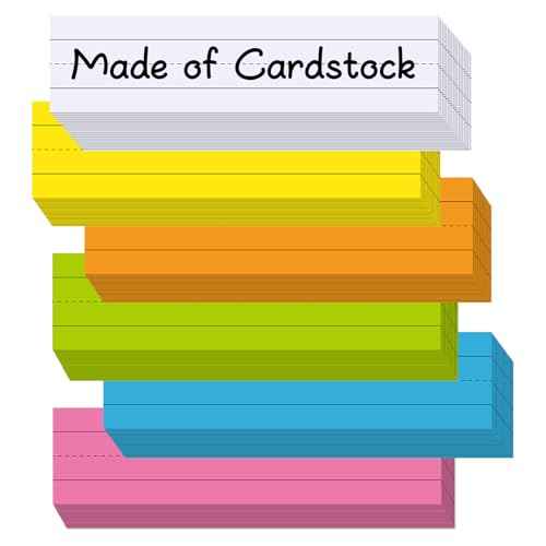 120Pcs Colored Sentence Strips for Teacher Supplies, 3¡± x 12¡± Ruled Word Learning Strips for Writing Words (6 Colors)