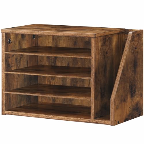 HOOBRO Rustic Brown Mail Sorter with Adjustable Shelves Office Organizer