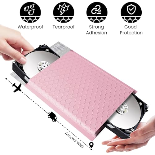 Fuxury Pink Bubble Mailers 6x10 Inch 100 Pack Self Seal Padded Envelopes
