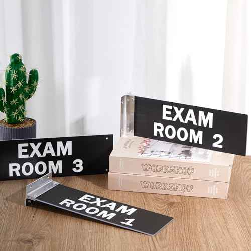 Zonon 4 x 12 Inch Exam Room Sign Numbers 1-3 Double Sided Hallway Signs Identification Number Flags for Exam Rooms Offices Educational Institution Directional Assistance Test Center