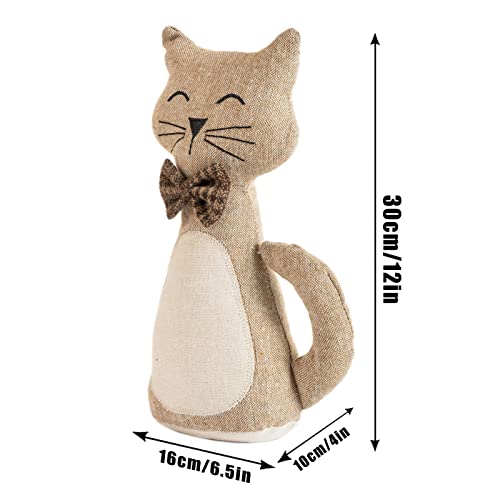Marwood Cat Stuffed Door Stopper – Cute Fabric Door Holder for Home & Office