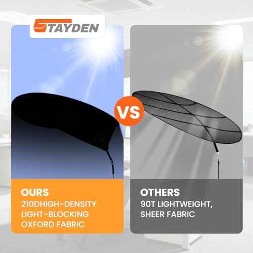 Office Cubicle and Desk Shade, Suitable for Cubicle to Block Light and Privacy Protection Cubicle Light Shield Black Diameter 65 inches (Black)