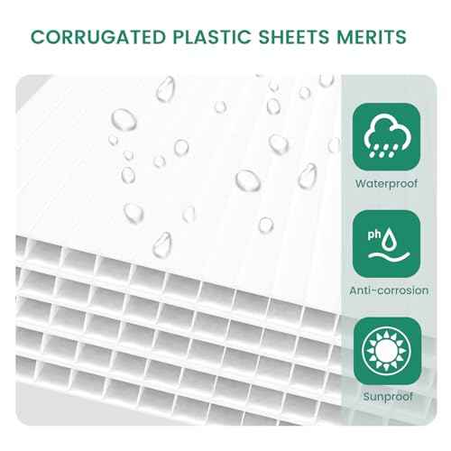 Corrugated Plastic Sheet for Indoor and Outdoor Use - 4 Mm Thick Poster Board, 24x36 Inches - Pack of 2 White Plastic Board Sheets - Waterproof Coroplast Sheets and Lightweight Blank