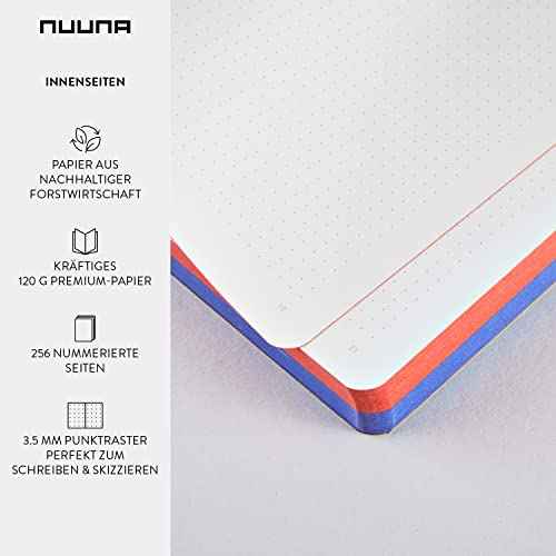 Nuuna Graphic L Yes-No Smooth Bonded Leather Notebook - Red, Blue/White