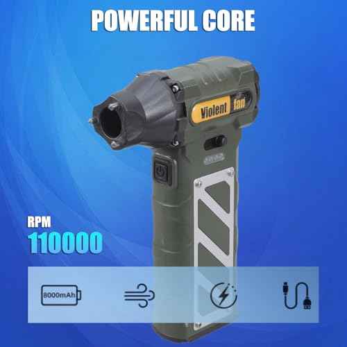 Compressed Air Duster-110000RPM Electric Air Duster,Cordless Fan Mini Blower,Strong Wind Power Air Blower, Suitable for Cleaning PC Keyboards,Cars,Equipped