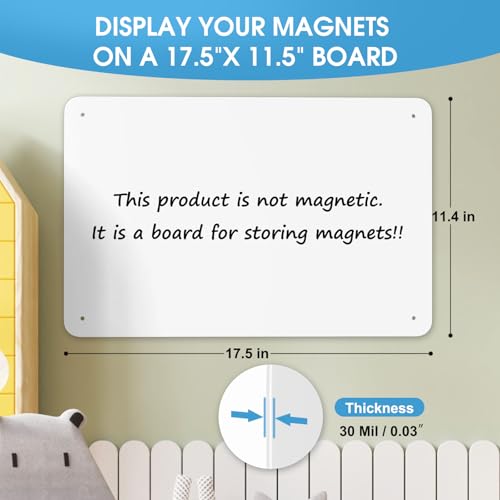 MaxGear White Magnetic Board 17.5x11.4 Inches 2-Pack Wall Organizer
