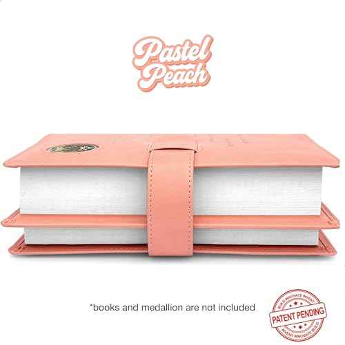 Galileo¢ç Double AA Big Book Cover & 12 Steps & 12 Traditions | PU Leather | Coin Holder | AA Book Covers for Hardcover | AA Gift | Alcoholics Anonymous (Serenity Prayer/Pastel Peach)