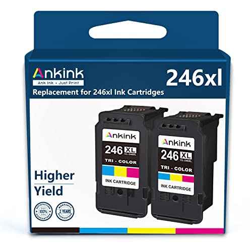 Ankink Compatible Ink Cartridge Replacement for Canon 246XL CL 246 XL CL246XL Color, 2-Pack for MX490 TR4520 TS3322 TR4522 TR4500 TS3122 TS3300 MX492 MG2522 TS3100 TS3320 MG2500 Printer.