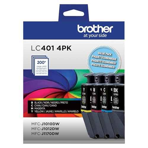 Brother Genuine LC4014PKS Standard Yield 4-Pack Ink Cartridges ? Includes 1 Cartridge Each of Black, Cyan, Magenta and Yellow