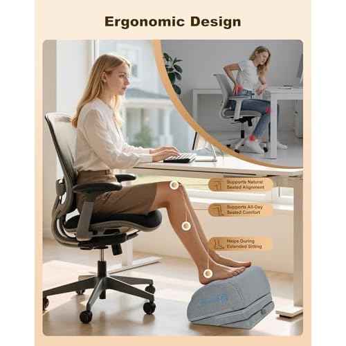 Comfier Foot Rest Under Desk at Work with Heat,Vibration,Foot Heater Foot Warmer,3 Height Under Desk Foot Rest for Office Chair,Gaming Chair Footstool, Ergonomic Heated Footrest,Computer Desk Use