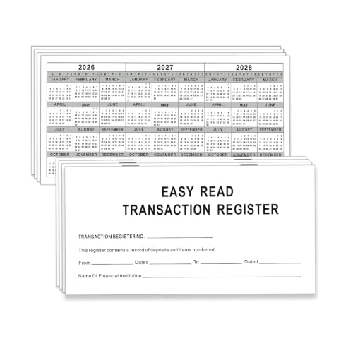 20 Pack Checkbook Register for Personal Checkbook, Thick Paper Check