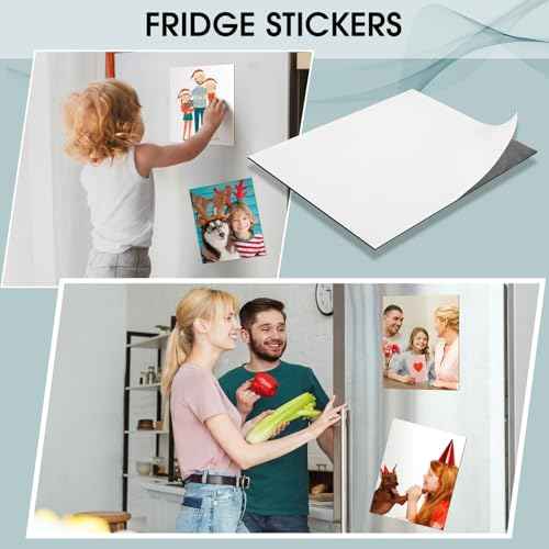 Xuhal 100 Pcs Magnetic Adhesive Sheets Black Magnetic Sheets with Adhesive Backing Flexible Self Paper Easy to Cut for Craft Board Photo Fridge (4 x 6 Inch)