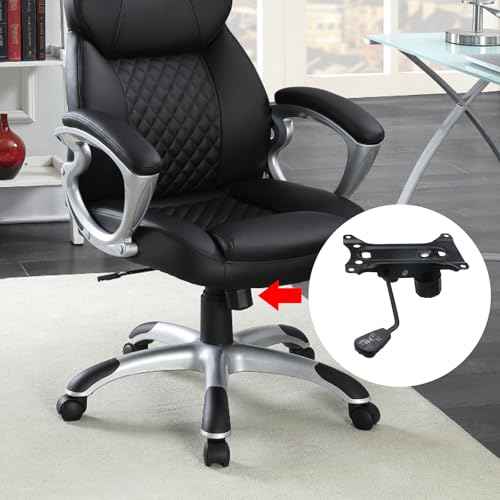 Wealrit Office Chair Tilt Base, Heavy Duty Control Lift Mechanism Black Swivel Base Plate 8.3" x 5.1" Mouting Holes Dimension Office Chair Parts Replacement