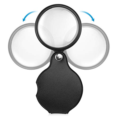2-Pack 10X Pocket Magnifying Glasses for Kids & Seniors - Handheld Mini Loupe