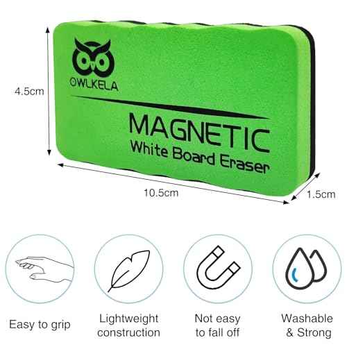 OWLKELA Magnetic Whiteboard Eraser, Dry Eraser Board Erasers, Dry Eraser for White Board, for Classroom, 4 Pack, Perfect for Home, College and Office Use