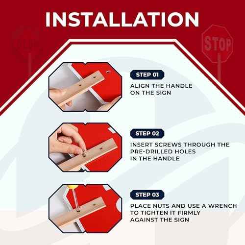 OLANZU 5-Pack Handheld Stop Slow Signs with Wooden Handle - 12" x 12" Double-sided Crossing Guard Stop Sign - Honeycomb Reflective Road Sign - Easy to Install