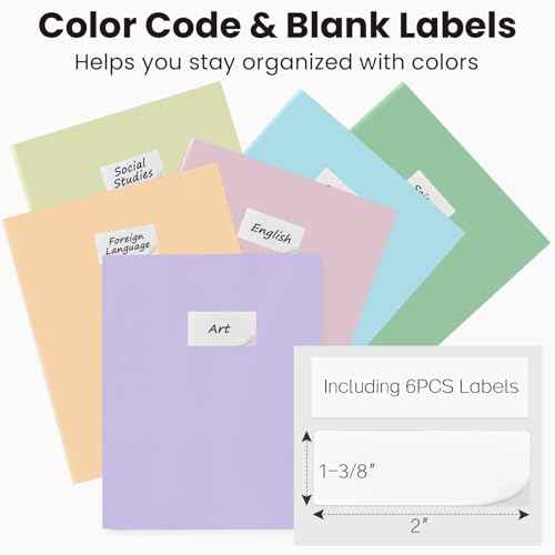 Sooez 6Pack Folders with Pockets, Pastels Colors, Heavy Duty Pocket Folder, Plastic Folders with Pockets, 2-Pocket Folder Bulk, Aesthetic File Folder, Back to School Office Filing Supplies