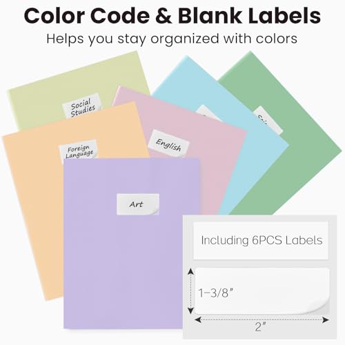 Sooez 7-Pack Pastel Color Heavy Duty Plastic Folders with Pockets, School & Office Use