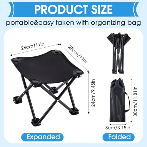 Ripeng 2 Pcs Portable Airplane Foot Rest Folding Camping Stool with Carry Bag – Black