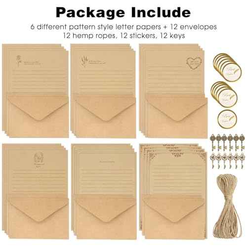 72 PCS Vintage Stationery Set,24 Stationery Writing Papers with 12 Matching Envelopes,Old Looking Stationary Kit for Writing Letters and Invitations