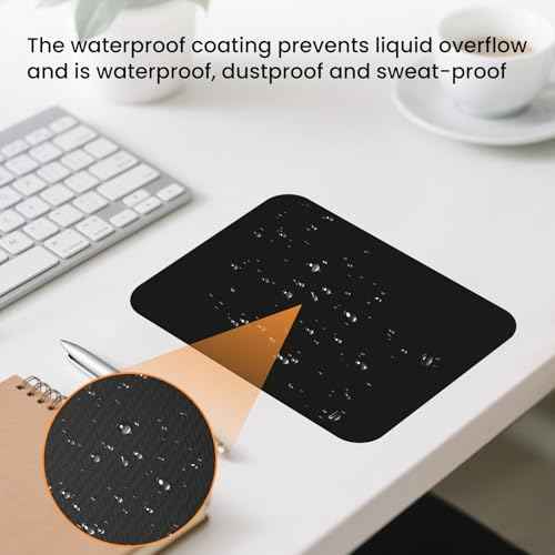 Small Mouse Pad 6 x 8 Inch, Horizontal and Vertical Flexible use. Great for Traveling, Wireless laptops, Keyboard Trays, Offices, etc. (Black)