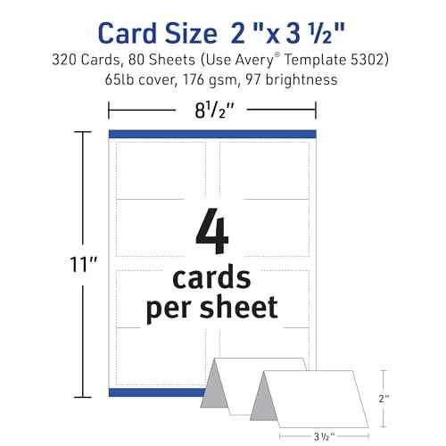 Avery Printable Tent Cards with Sure Feed Technology, 2" x 3.5", Matte White, 2-Pack, Total of 320 Blank Place Cards for Laser or Inkjet Printers (5812)