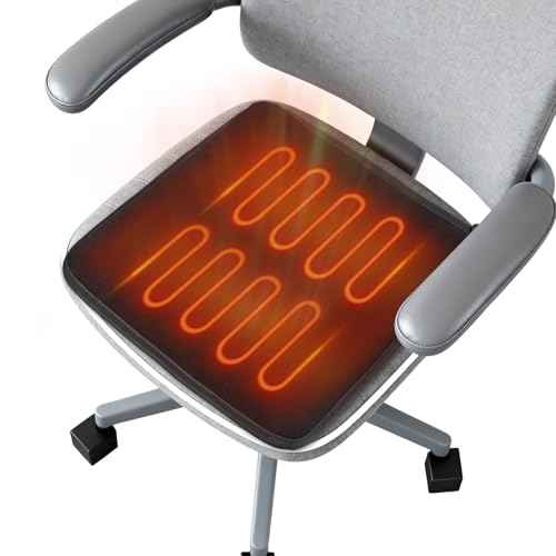 Heated Seat Cushion for Office Chair, Heated Chair Pad with Adjustable Temperature & Timer, Comfortable Seat Warmer