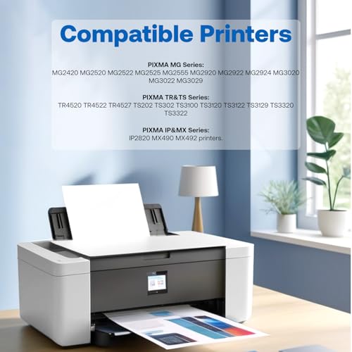 245XL 246XL Ink Cartridges for Canon Ink 245 246 PG-245XL CL-246XL Ink Cartridges for Canon Pixma MX490 MX492 MG2522 MG2420 MG2920 MG2924 MG3022 TS3120 TS3320 TS3122 TR4500 TR4520 (Black, Tri-Color)
