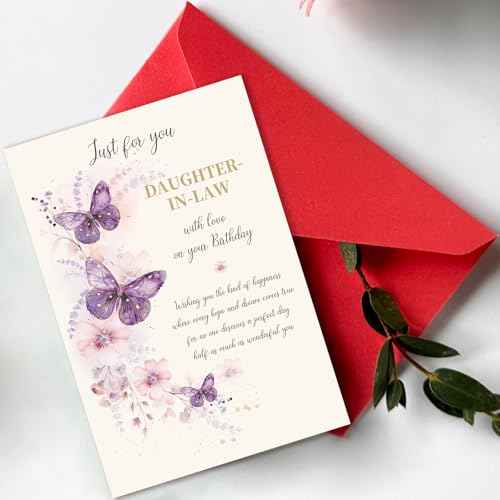 Funny Birthday Card for Daughter-in-Law, Wonderful Yet Heartfelt Greetings from Mother-in-Law-8x5.3 Inches, Double-Sided