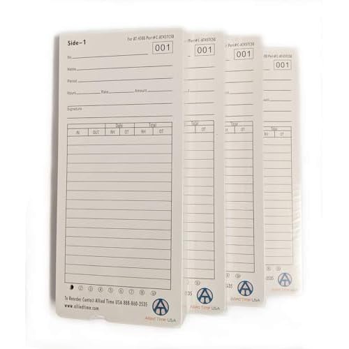 Genuine AT-4500 Time Cards, 4-Packs of 50ea