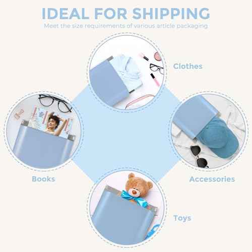 Metronic Poly Mailers 12x15.5 500pcs, Medium Size Shipping Bags for Clothes Bulk, Self-Seal Mailers Poly Bags Shipping Envelopes for Small Business, Waterproof Packaging Mailing Bags, Light Blue