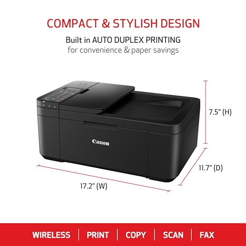 Canon PIXMA TR4720 BK Wireless All-in-One Printer with Auto Document Feeder