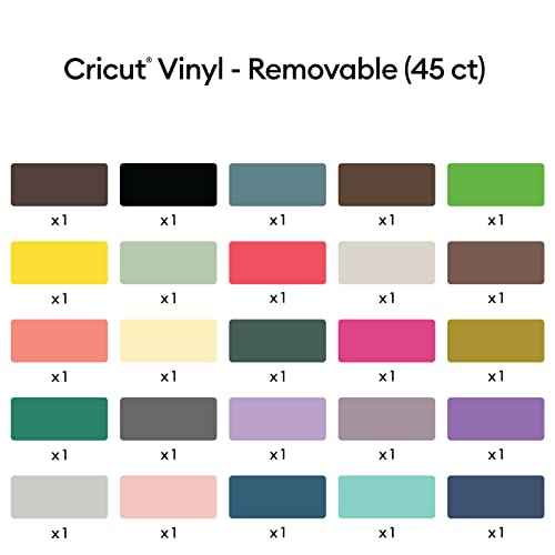 Cricut Removable - Everything Sampler, 12x12 Vinyl Sheets and Transfer Tapes, Create Long-Lasting DIY Projects, Durable for Cricut Machines, (Pack of 45 with 40+ Colors)