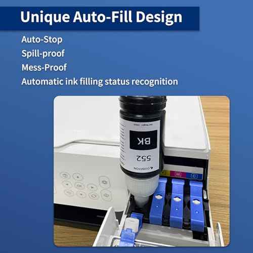 552 Ink 600ml Refill Ink Bottle Replacement for EcoTank Photo ET-8550 ET-8500 Printer High Capacity 6-Pack (Not Sublimation Ink)