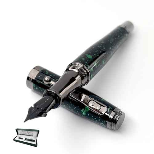 Monteverde Invincia Vega Starlight Green Fountain Pen - Flex Nib, Vibrant Design, Expressive Writing Instrument