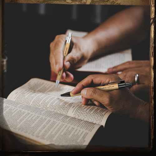 Cholemy 100 Pcs Christian Gifts Bible Verse Pens Bamboo Christian Christmas Religious Gifts Inspirational Quote Pens God Prayer Journal for Women Church School(Colorful)