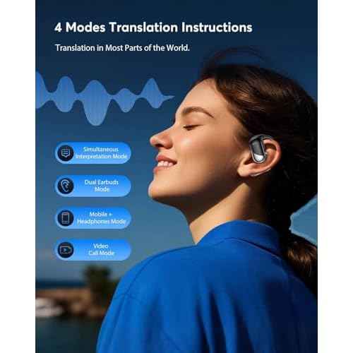 Translation Earbuds Real Time - AI 144 Language Translator Earbuds, Audifonos Traductores Ingl?s Espa?ol, 3-in-1 Translating Device, Translate Ear Buds for Travel Learning with Charging Cradle