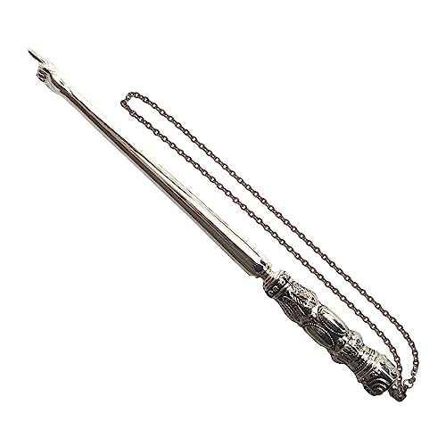 Modern Nickel Yad Torah Pointer: Fine, Elegant Carved Handle with Hand with Extended Finger Pointed; Protects Jewish Israelis Scrolls, 9.8 Inch